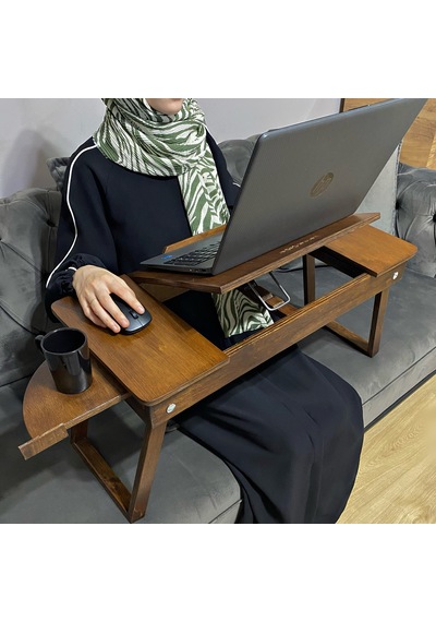 Laptop Sehpası Kitap Standı - Çalışma Masası - Çizim Masası - Yem Ceviz