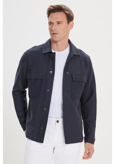 Ac&Co / Altınyıldız Classics Erkek Lacı Standart Fit Normal Kesim Gömlek Yaka %100 Pamuk Mont Lacı Lacivert Ac&Co / Altınyıldız Classics Erkek Lacı Standart Fit Normal Kesim Gömlek Yaka %100 Pamuk Mont Lacı Lacivert