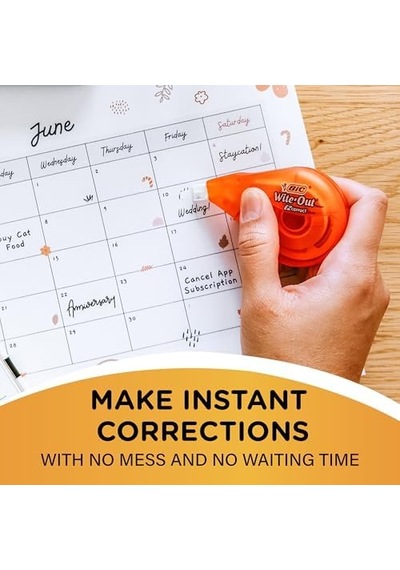 Wite-out Brand Ez Correct Correction Tape, White, 10-count