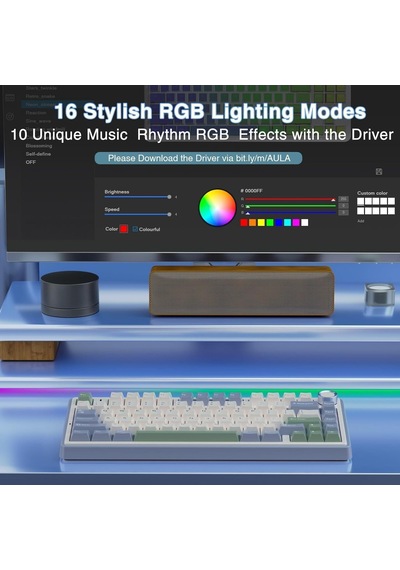 F75 Mekanik Rgb Tkl Gray Switch Kablosuz Makrolu Hot Swap Klavye Pastel