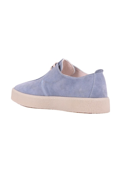 Shoetyle - Mavi Hakiki Süet Bağcıklı Erkek Günlük Ayakkabı 666-21-1257 Mavi