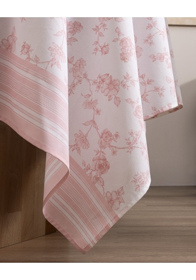 Madame Coco Aurel Pamuklu Masa Örtüsü - Pudra - 160x160 Cm 8684427228975