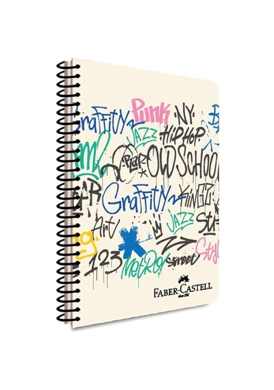 Faber Castell Pp Kapak Grafiti Spiralli 120 Yp Çizgili 5075 000431-punk