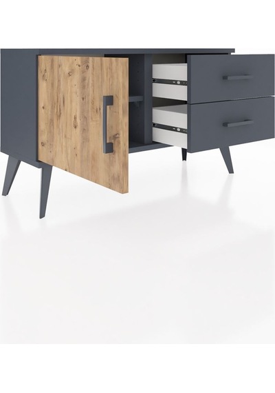 Arges Şifonyer Tek Raflı 2 Çekmeceli Tek Kapaklı 88x30x48 Antrasit-çam/antrasit Çam/antrasit Arges Şifonyer Tek Raflı 2 Çekmeceli Tek Kapaklı 88x30x48 Antrasit-çam/antrasit Çam/antrasit