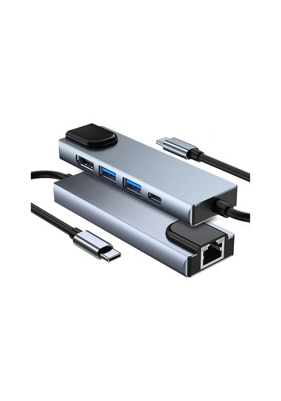 Winex 5in1 Type-C to HDMI 2xUsbA 3.0 Ethernet Hub Port Adaptör