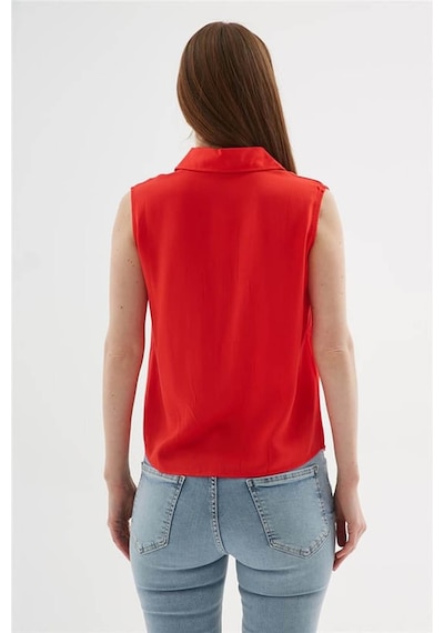 Fashion Friends Kolsuz Kırmızı Kadın Gömlek 25y0382k1 Kırmızı