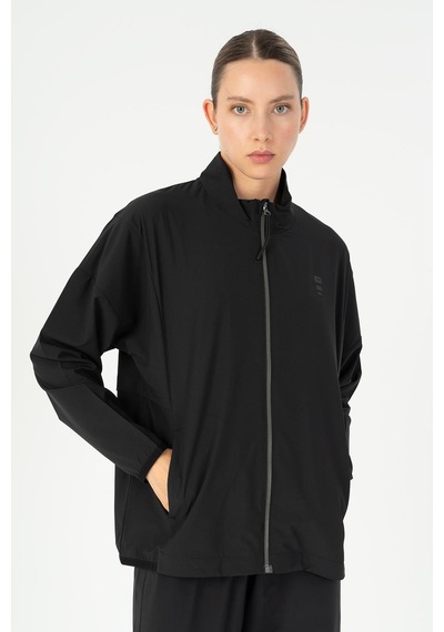 Maraton Comfort Kadın Dik Yaka Siyah- Tracktop Siyah-