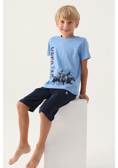 U.S. Polo Assn. Lisanslı To Be İndigo Erkek Çocuk Kapri Takım 5274-43051 İndigo