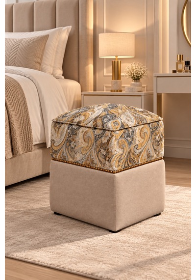 Şahzar Premium Desenli Kare Puf 40x40x48 Cm Lüks Dekoratif Puf, Paisley Desenli, Gold Boncuk Detaylı Çok Amaçlı Puf Bej Desenli - 936695820 Bej Desenli Şahzar Premium Desenli Kare Puf 40x40x48 Cm Lüks Dekoratif Puf, Paisley Desenli, Gold Boncuk Detaylı Çok Amaçlı Puf Bej Desenli - 936695820 Bej Desenli