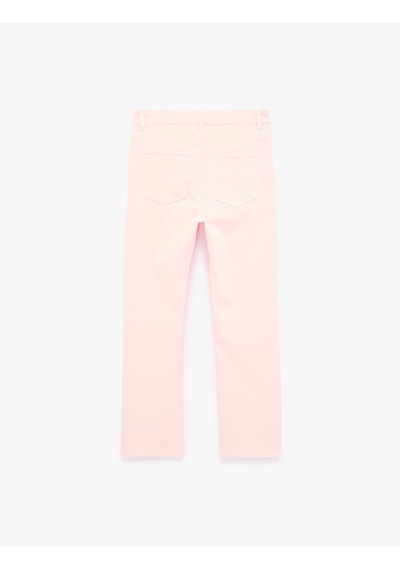 Koton Pamuklu Cepli Düğmeli İspanyol Paça Crop Jean Pantolon - Kick Flare Jeans Pembe 6sal40051mw Gül Koton Pamuklu Cepli Düğmeli İspanyol Paça Crop Jean Pantolon - Kick Flare Jeans Pembe 6sal40051mw Gül