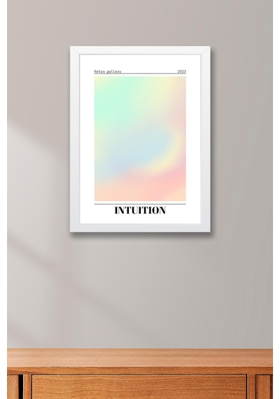 Intuition Çerçeveli Tablo Sezgi İçgüdü Aura Enerji Renkleri Retro Gallery
