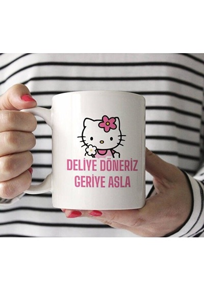 Hello Kitty Deliye Döneriz Kupa Bardak Beyaz
