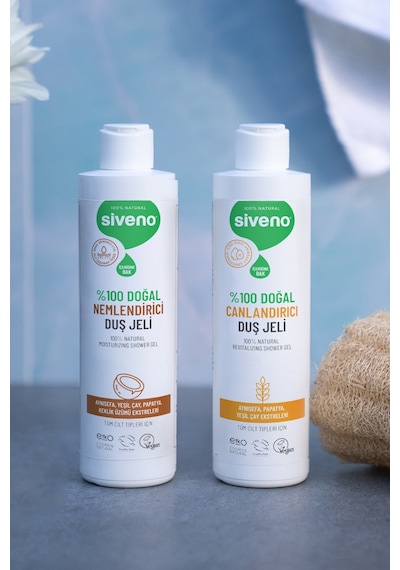 Siveno %100 Doğal Duş Jeli Canlandırıcı Sebum Dengeleyici Vegan 225 Ml Kokusuz