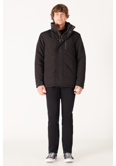 Wrangler Regular Fit Normal Kesim Kapüşonlu Siyah Parka W40BWW001 Siyah