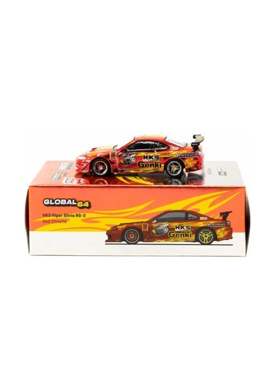 Tarmac Works 1/64 Hks Hiper Silvia Rs-2 Red Chrome 1/64 Model Araba