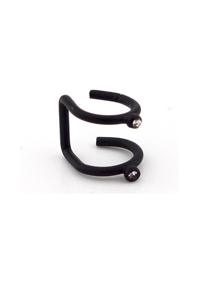 Mat Siyah Renkli Earcuff Kikirdak Küpe Taşli Sarmal Ex084 Siyah