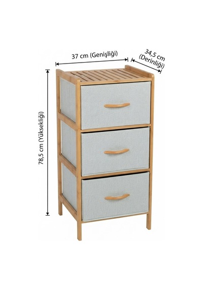 3 Çekmeceli Bambu Kabin - Çok Amaçlı Organizer Şifonyer 78.5 X 37 X 34.5 Cm Bej 3 Çekmeceli Bambu Kabin - Çok Amaçlı Organizer Şifonyer 78.5 X 37 X 34.5 Cm Bej