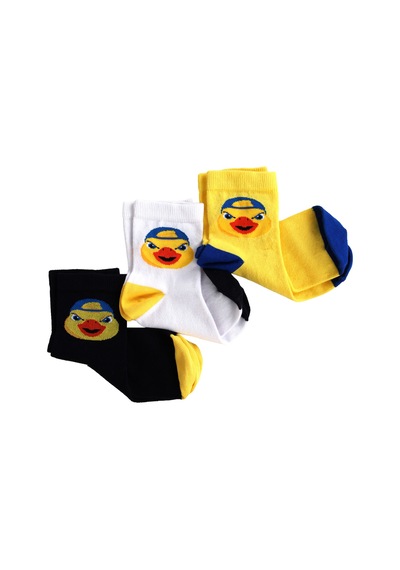 Fenerbahçe Çocuk Yellow Maskot 3lü Çorap Lacıvert-sarı-beyaz