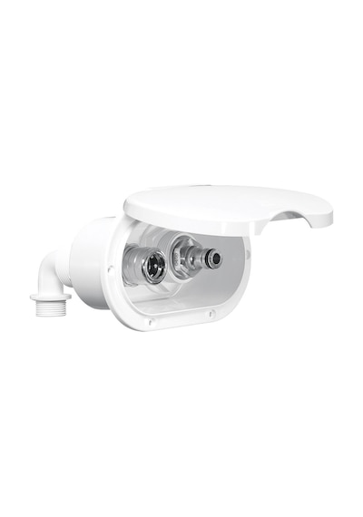 Case W/Water Inlet/Outlet. Str. Conn. W/ Lid. Chrome