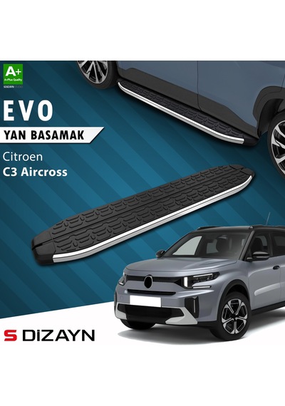 S-dizayn Citroen C3 Aircross 2 Evo Krom Yan Basamak 183 Cm 2024 Üzeri A+ Kalite