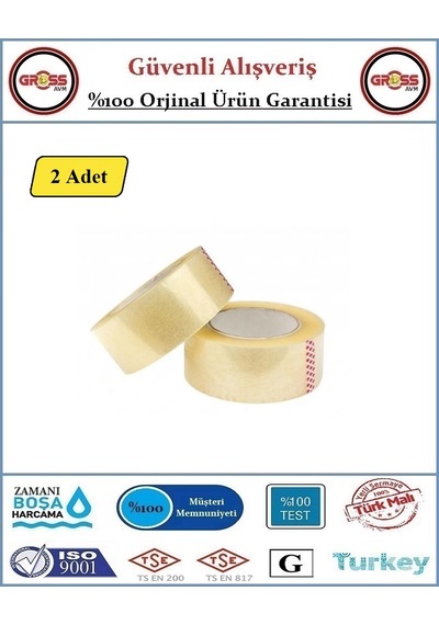 Koli Bandı Şeffaf - En: 45mm - Boy: 80-100 Metre - 2 Adet