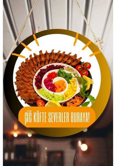 Çiğ Köfte Salonu Için Duvar, Kapı Çift Taraflı Askılı Pano Karşılama Tabelası, Restoran Süs Tablo