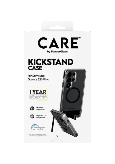Care By Panzerglass Urban Explorer Qi Samsung Uyumlu Galaxy S26 Ultra Ayaklı Standlı Şeffaf-siyah Kılıf