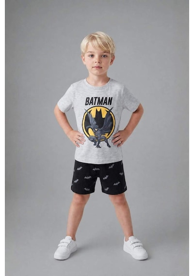 Defacto Batman Lisanslı 2li Pijama Gri Melanj Takımı Erkek Bebek H8147a526hsgr400 Gri-gr400