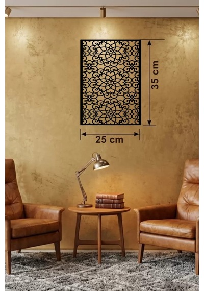 Selçuklu Yıldızı Temalı Ahşap Duvar Tablosu - 25x35 Cm Lazer Kesim Dekoratif Pano Renkli