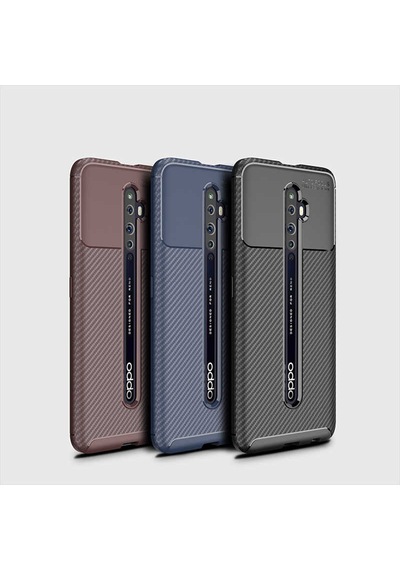 Oppo Reno 2 Kılıf Zore Negro Silikon Kapak Lacivert