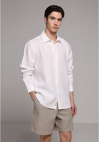 Colin's Colins Regular Fit Shirt Neck Düz Erkek Beyaz Uzun Kol Gömlek Cl1080090 Q1.v1 Wht
