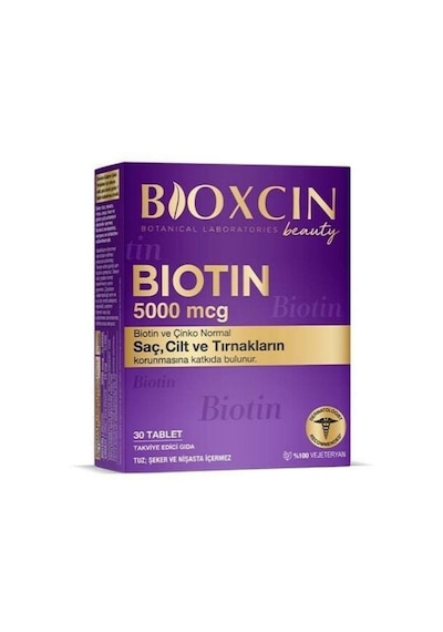 Bioxcin Biotin 5000 Mcg Takviye Edici Gıda 30 Tablet