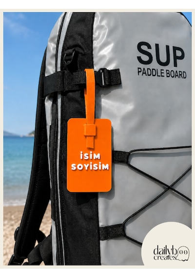 Dailyboo Creates Kişiye Özel İsimlik Bagaj Etiketi-paddle Board Sup Çanta & Valiz İsim Etiketi-kilitli Sistem Özel Tasarım Bagaj Tag Turuncu