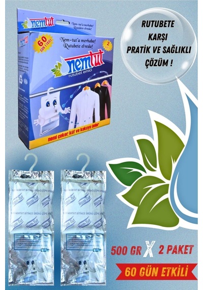 Nem Alıcı Rutubet Giderici Koku Giderici Küf Ve Korozyon Önleyici 1 Kg 1 Kutu 2 Paket