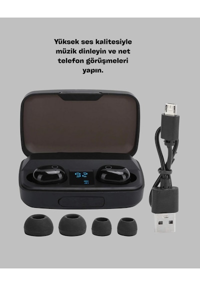 10 Metre Çekim Mesafeli Hafif Tasarımlı Bluetooth Kulaklık Ve Şarj Kutusu Seti
