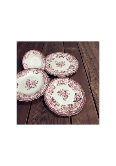 Porser Velour Maroon Fulya Yemek Seti 24 Parça Diğer