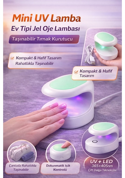 Mini Uv Led Nail Lamp Jel Oje Kurutucu Taşınabilir Tırnak Kurutma Cihazı 16w Model Mini Serisi Diğer