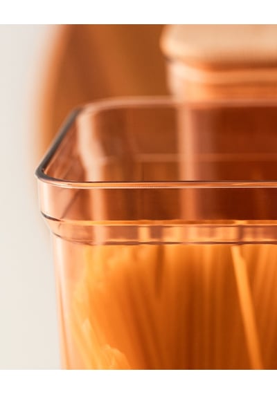 Madame Coco Ahşap Kapaklı 2100 ML Saklama Kabı 2'li Turuncu