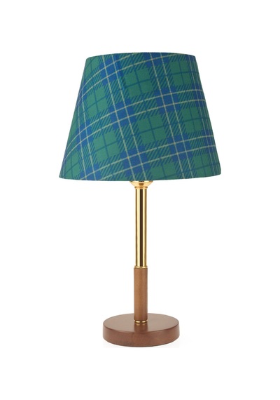 Lighting Ekose Desenli Abajur - Yeşil - 50 Cm Çok Renkli