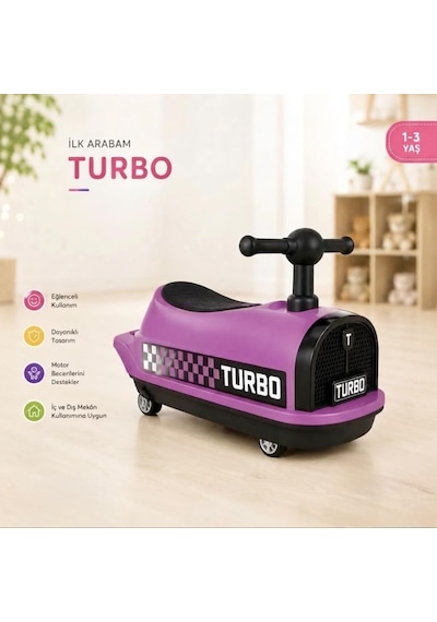 İlk Arabam Turbo Bin Git - Müzikli Ve Işıklı Gelişim Destekleyici Eğitici Çocuk Arabası Pembe
