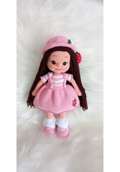 Çilek Kız Esra Amigurumi Organik Oyuncak