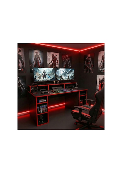 Arena Oyuncu Masası Rgb Işıklı Ledli Uzaktan Kumandalı Siyah