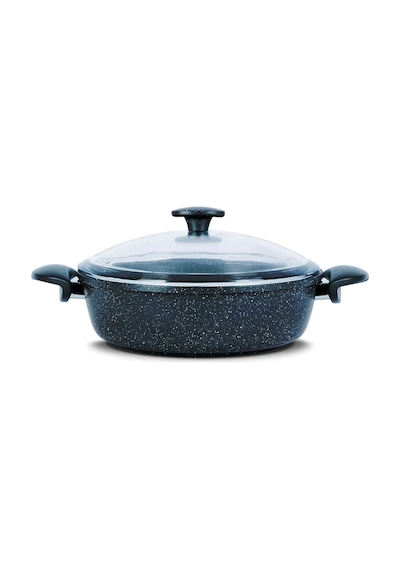 Thermoad Döküm Granit Tencere Basık Pilav Tenceresi 28 CM Gri