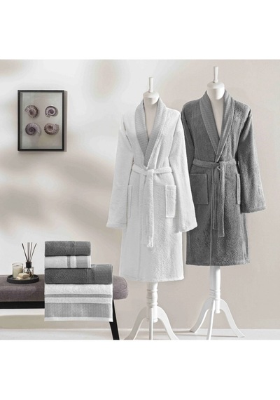 Raya Yeni Sezon Pure Cotton Pamuk Aile Seti Beyaz -antrasit 1 Ra