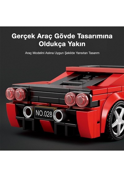 Reobrix Technic 828 Ferrari J50 Spor Araba Yaratıcı Yapı Blok Seti Building Blocks - 298 Parça