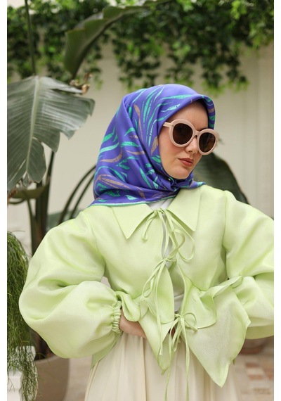 Silk Home Saks Vizon Desenli Tivil İpek Eşarp 11432-01 Çok Renkli