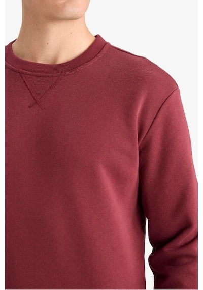 Defacto Regular Fit Bisiklet Yaka Basic Düz Kalın Sweatshirt T3777az25aubr194 Bordo