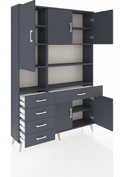 Arges Dolap 9 Raflı 5 Çekmeceli 5 Kapaklı 132x30x195 Antrasit-antrasit/antrasit Antrasıt/antrasıt Arges Dolap 9 Raflı 5 Çekmeceli 5 Kapaklı 132x30x195 Antrasit-antrasit/antrasit Antrasıt/antrasıt