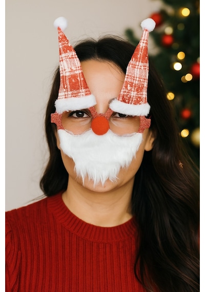 Yılbaşı Gözlüğü Noel Baba Sakallı Şapkalı Parti Aksesuarı Komik Fotoğraf Çekimi Gözlük Modeli Çok Renkli Yılbaşı Gözlüğü Noel Baba Sakallı Şapkalı Parti Aksesuarı Komik Fotoğraf Çekimi Gözlük Modeli Çok Renkli