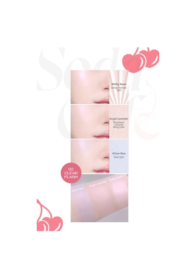 İnci Işıltıları İçeren Aydınlatıcı Paleti Perıpera V Highlighter Ad 002 Clear Flash 002